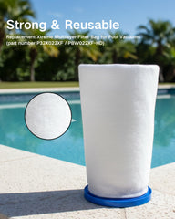 RINMEE filter bag mounted in Pool Blaster vacuum demonstrating correct installation