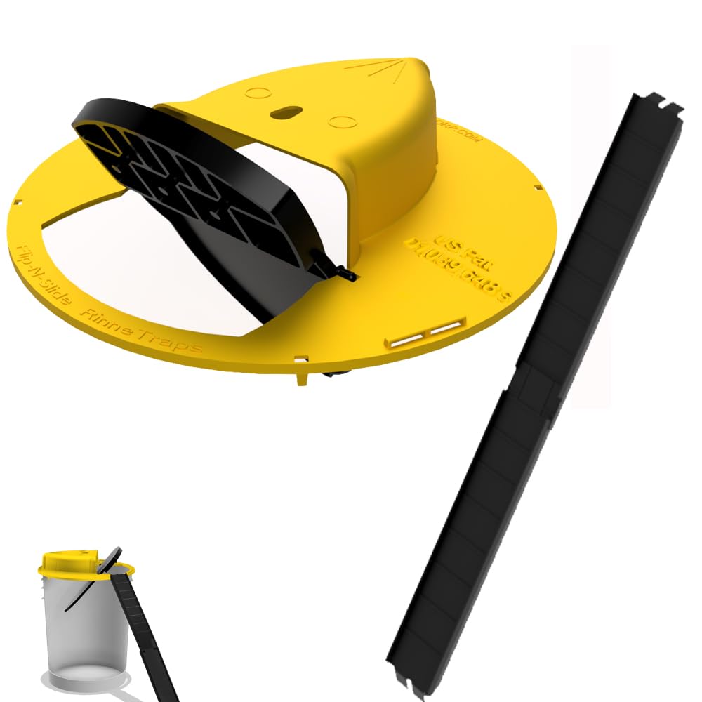 RinneTraps front view lid fitted on a 5-gallon bucket showing quick install benefit