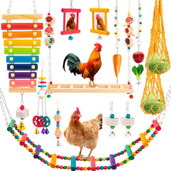 RLRICH kit front view showing all 14 pieces for instant coop enrichment