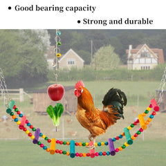 RLRICH swing and ladder hung inside a coop offering active perching play