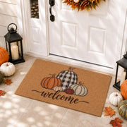 Rmeosye pumpkin door mat front view adds autumn curb appeal