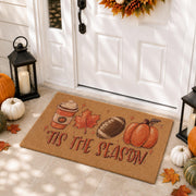 Rmeosye front view showing fall football pumpkin design and welcoming look