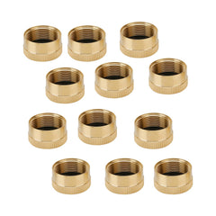Roastove front view of brass cap pack showing durable finish and quantity