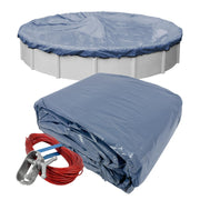 Robelle front installed on 24ft pool showing full coverage and secure fit