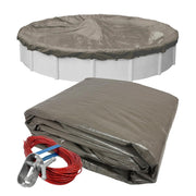 Robelle front view of 24 ft magnesium cover showing size and durable finish benefit