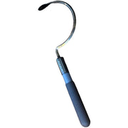 Rocklin Industry front view of weeder showing robust stainless-steel head and large hook for precise work