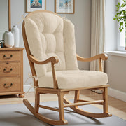 ROFIEJOX front view of large ivory wingback cushion adds plush comfort