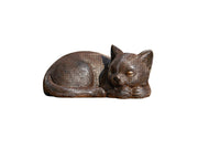 Roman Garden bronze sleeping cat front view showing curled pose and serene look