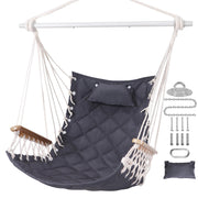 ROOITY front view of hammock chair showing full seat and spreader bar, ready to relax