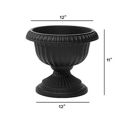 Root & Vessel urn beside chair for scale showing compact 12-inch size and easy portability