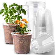 RooTrimmer front view of 30-pack clear pots showing complete kit benefits