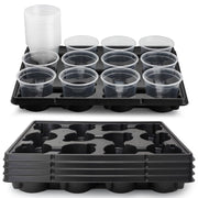 RooTrimmer front view of tray set showing neat 12-cell layout and easy transport