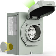 Rophor front-mounted inlet box showing weatherproof cover and neat installation benefit