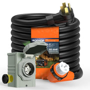 Rophor inlet box and 25ft cord front view showing kit convenience