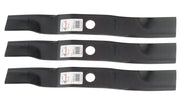Rotary front packaging showing three replacement blades and model compatibility