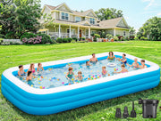 RUANSZZ front view of extra large pool showing roomy family capacity