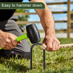 RUIJOROO U-shaped stakes fastening rolled wire mesh to ground for security