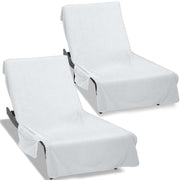 Ruikyhom front view of two lounge towel covers showing fit and design benefits