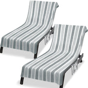 Ruikyhom front view lounge chair cover gray showing full fit and plush comfort