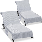 Ruikyhom front view lounge chair cover showing full fit and neat finish benefits comfort
