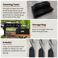 RüK full set arranged on a flat-top griddle for efficient workflow