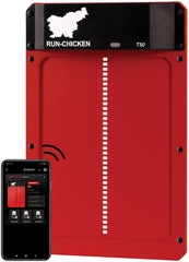RUN-CHICKEN front view showing red automatic door and secure design benefit