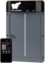 RUN-CHICKEN front view showing weatherproof aluminum and secure closure benefit