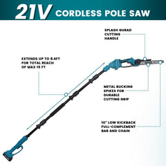 Run Jee chainsaw head close-up highlighting sharp 10-inch blade efficiency