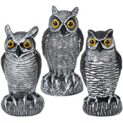 Ruolan owl decoy front view showing realistic design deters birds