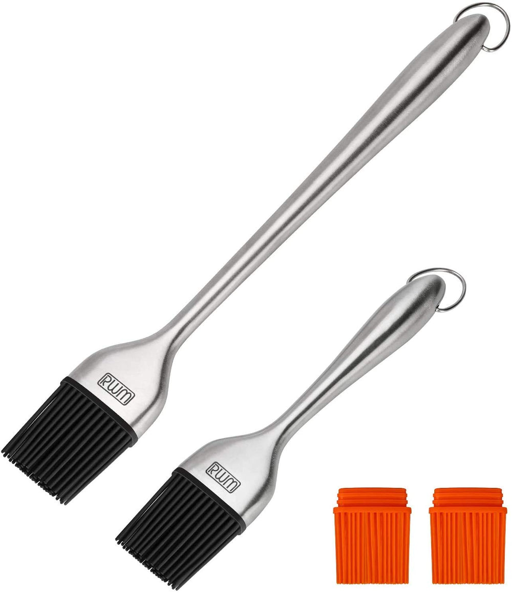 RWM front view showing orange silicone head and stainless handle, clear benefit: easy grip