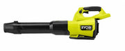 RYOBI blower front view showing controls and nozzle for precise clearing