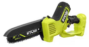 RYOBI front view compact pruning chainsaw showing compact design and portability
