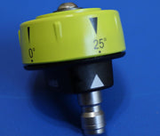 RYOBI 5-in-1 nozzle front view showing spray tip and durability benefit