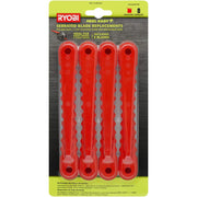 RYOBI front packaging showing 8-pack blades and clear part identity for quick replacement