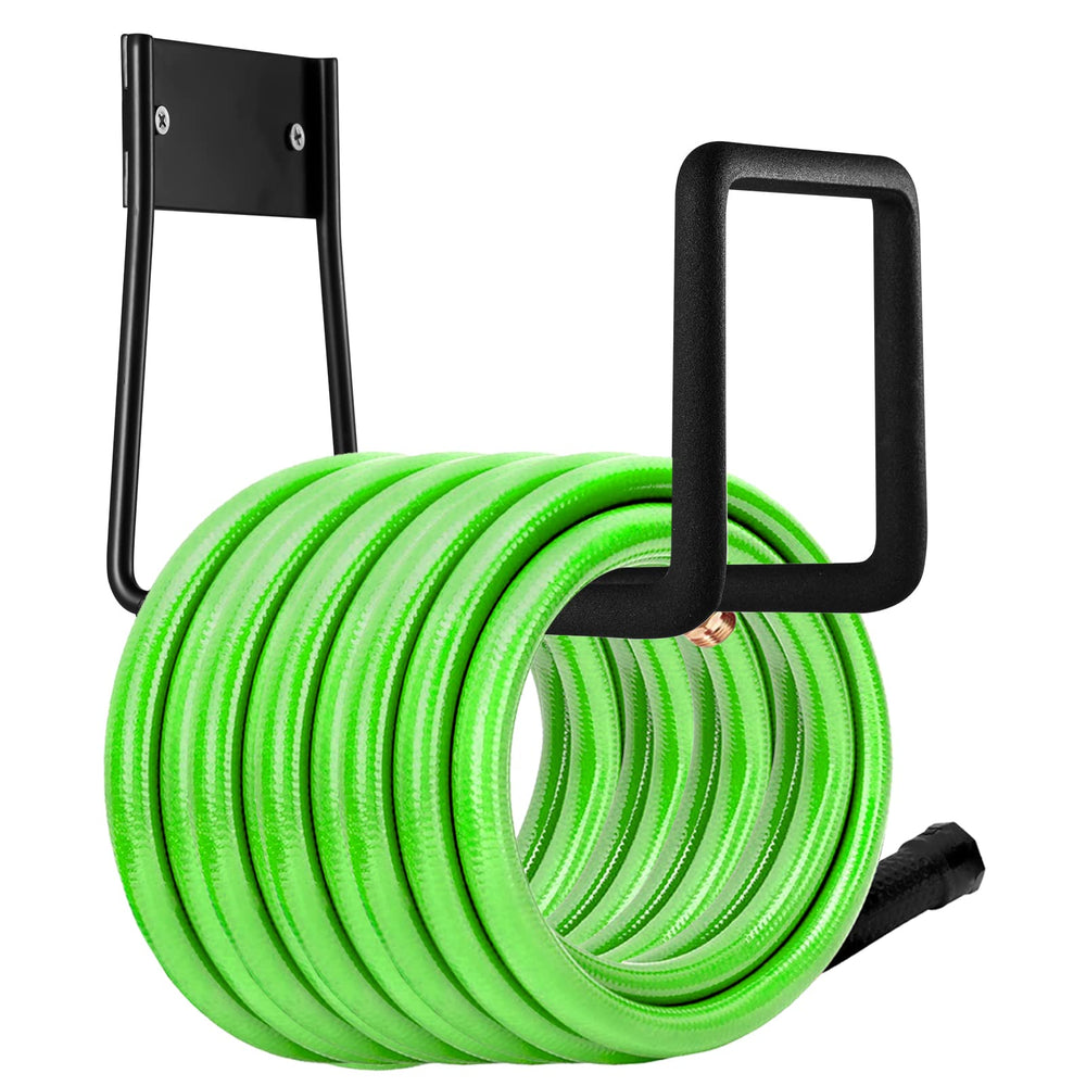 Sageme front view wall-mounted hose hanger showing tidy storage benefit
