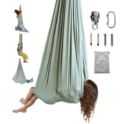 saint esen front view of sage sensory swing showing full hammock comfort