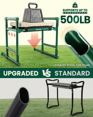 Saker frame and handle detail showing leverage for easier standing