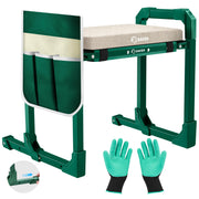 Saker front view folded garden kneeler seat showing portability and compact storage