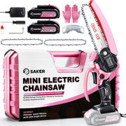 Saker mini chainsaw front view showing compact design and easy grip