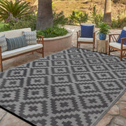 SAND MINE front view of 6x9 rug showing modern lattice and durable finish
