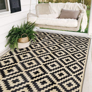 SAND MINE front view of 5x8 outdoor rug shows modern pattern and durability