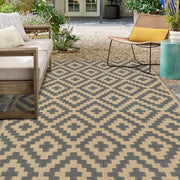 SAND MINE front view 5x8 rug showing reversible pattern and outdoor style benefit