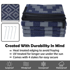 SAND MINE mat on patio under furniture offering stylish protection and outdoor comfort