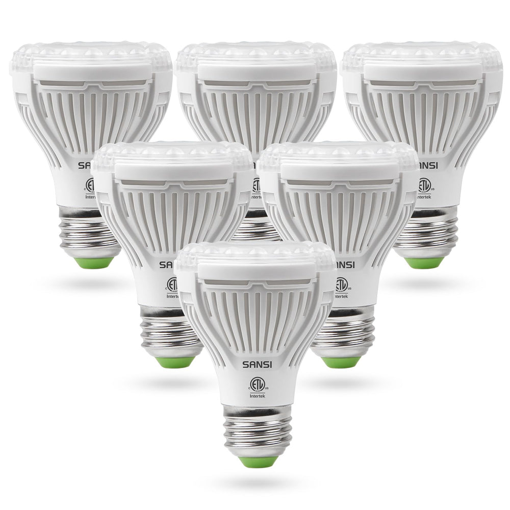 SANSI 6-pack front view showing bulbs and packaging, reliable grow lighting