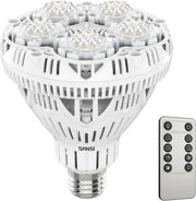 SANSI front view bulb in socket showing fit and even light — reliable indoor lighting