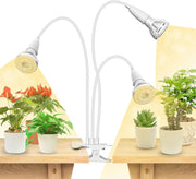 SANSI front view clip-on grow light showing compact design and secure clamp benefit