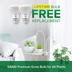 SANSI grow light flexible gooseneck detail, allows precise positioning for plants