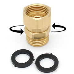 SARANICE brass adapter front view showing compact durable design and easy grip