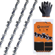 Savior front packaging showing three 16-inch chains for quick replacement