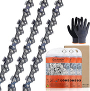 Savior front packaging showing three 18" replacement chains, emphasizes ready spares